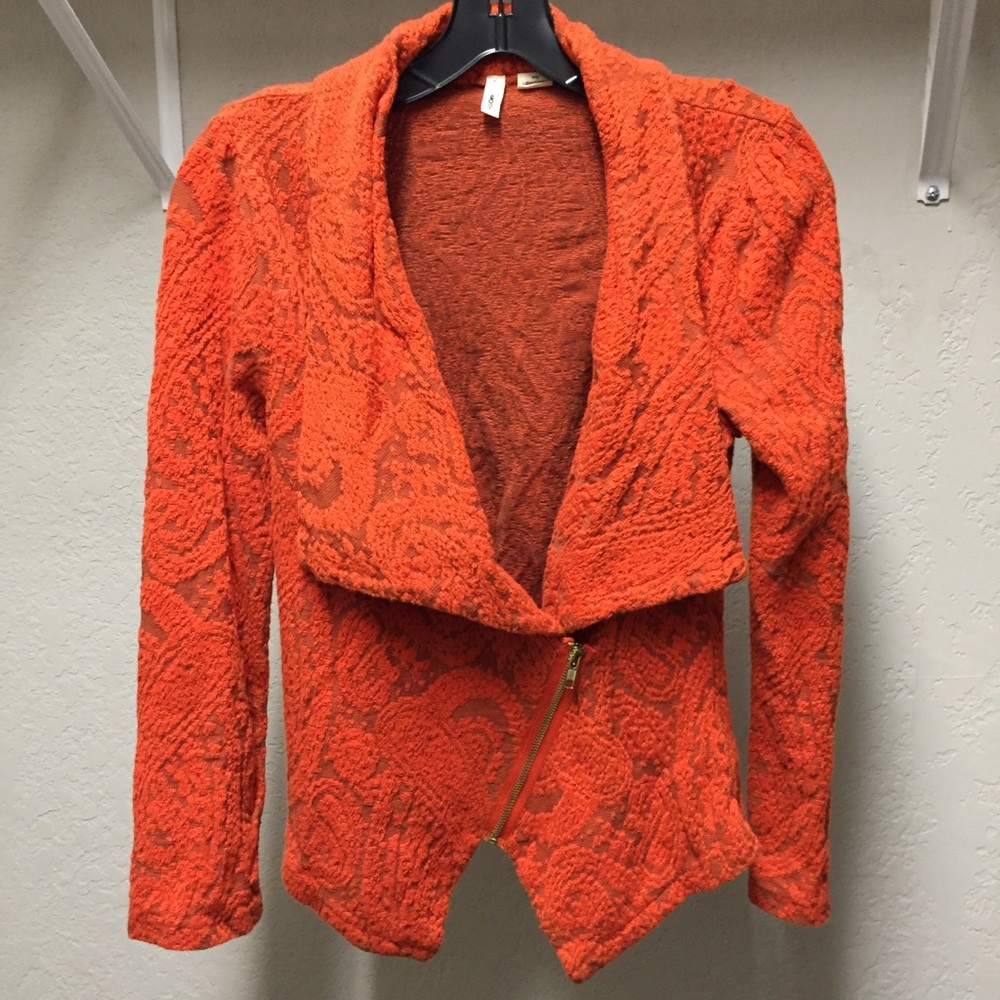Anthropologie Orange Blazer